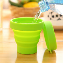 Silicone Foldable Travel Mug with Lid - Collapsible Camping Cup