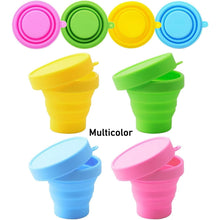 Silicone Foldable Travel Mug with Lid - Collapsible Camping Cup