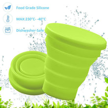 Silicone Foldable Travel Mug with Lid - Collapsible Camping Cup