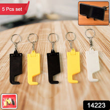 2 in 1 Plastic Keychain with Mobile Stand / Phone Holder (5 Pcs Set / Multicolor) - kongkits.com