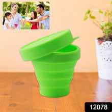 Silicone Foldable Travel Mug with Lid - Collapsible Camping Cup