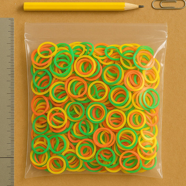 Rubber Band For Office/Home and Kitchen Accessories Item Products, Elastic Rubber Bands, Flexible Reusable Nylon Elastic Unbreakable, For Stationery, School  Multicolor (1 Inch, 50 GM), Hair accessories