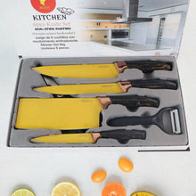 6 Pcs Professional Kitchen Knife Set with Chef Knives, Cleaver, Peeler & Scissors - kongkits.com