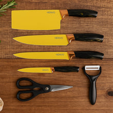 6 Pcs Professional Kitchen Knife Set with Chef Knives, Cleaver, Peeler & Scissors - kongkits.com