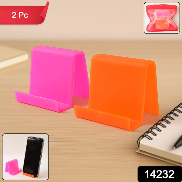 Durable Plastic Mobile Phone Stand with Angled Support (2 Pc / Mix Color) - kongkits.com