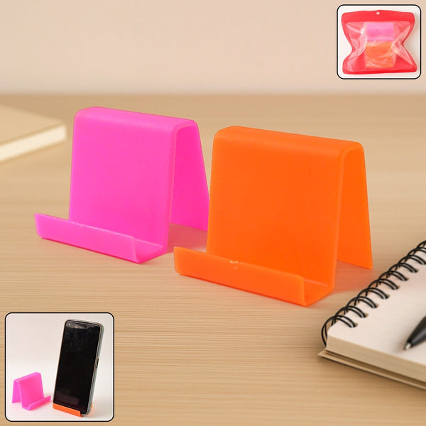 Durable Plastic Mobile Phone Stand with Angled Support (2 Pc / Mix Color) - kongkits.com