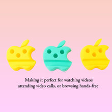 Multi - Functional Apple - Shaped Plastic Mobile Stand with Pen Holder (3 Pc / Mix Color) - kongkits.com