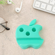Multi - Functional Apple - Shaped Plastic Mobile Stand with Pen Holder (3 Pc / Mix Color) - kongkits.com