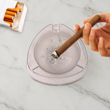 Oblivion Transparent White Ashtray with Cigarette Holder Grooves (1 Pc) - kongkits.com