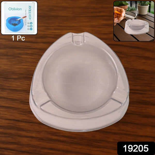 Oblivion Transparent White Ashtray with Cigarette Holder Grooves (1 Pc) - kongkits.com