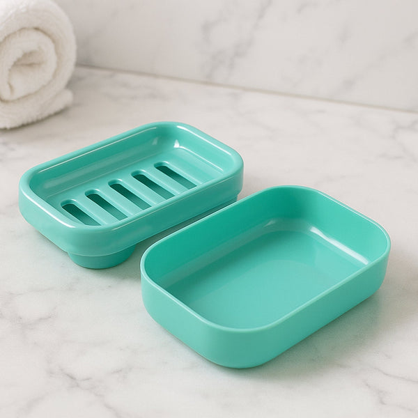 Premium Quality Rectangular Aqua Green Plastic Soap Case (1 Pc) - kongkits.com