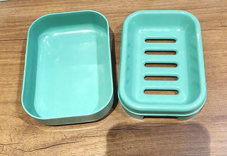 Premium Quality Rectangular Aqua Green Plastic Soap Case (1 Pc) - kongkits.com