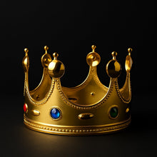 Royal Crown with Colored Gems (1 Pc / Mix Color) - kongkits.com