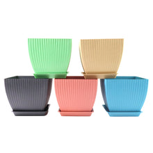 Trendy Square Plastic Flower Pots Set of 5 - kongkits.com