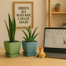 Trendy Square Plastic Flower Pots Set of 5 - kongkits.com